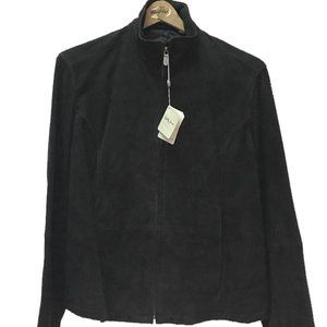 NEW $625 Bobby Jones Golf Water Resistant Suede Jacket! Large  Black  Soft Suede